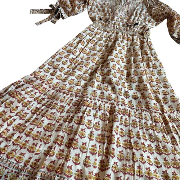 Bell by Alicia Bell Midi Dress Boho Silk Flowy Star Moon Tassels Size Small NWOT - Picture 7 of 15